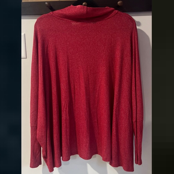 Anthropologie Amadi Cowl Neck Ribbed Poncho  Sweater Heather Medium Pink M - Picture 5 of 8